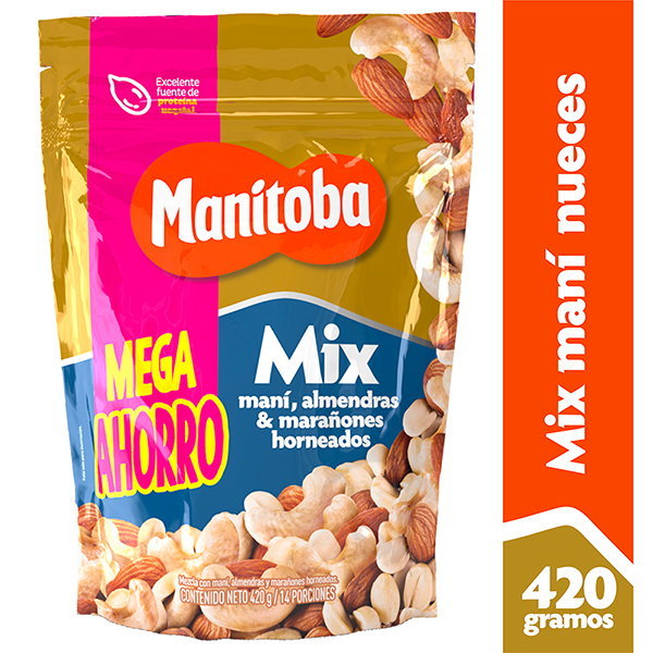 Manitoba Mix de Maní Almendras y Marañones Horneados 420 g