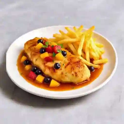 Pollo En Salsa De Frutas