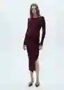 Vestido Goleto Granate Talla S Mujer Mango