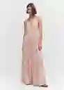 Vestido Bella Rosa Pastel Talla M Mujer Mango