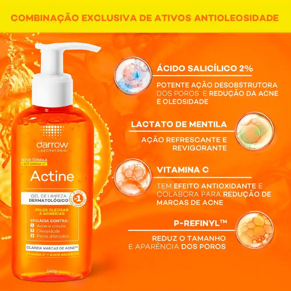 Darrow Actine Gel Limpiador Piel Oleosa a Acneica