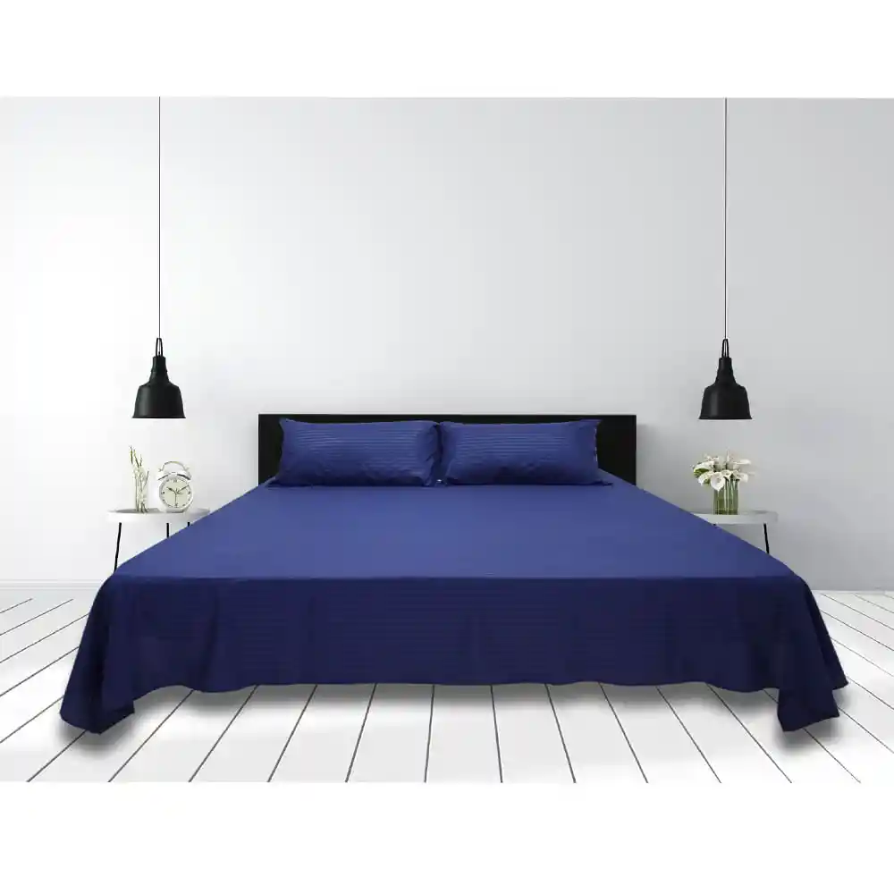 Sábana Cama King Azul Empaque Tela