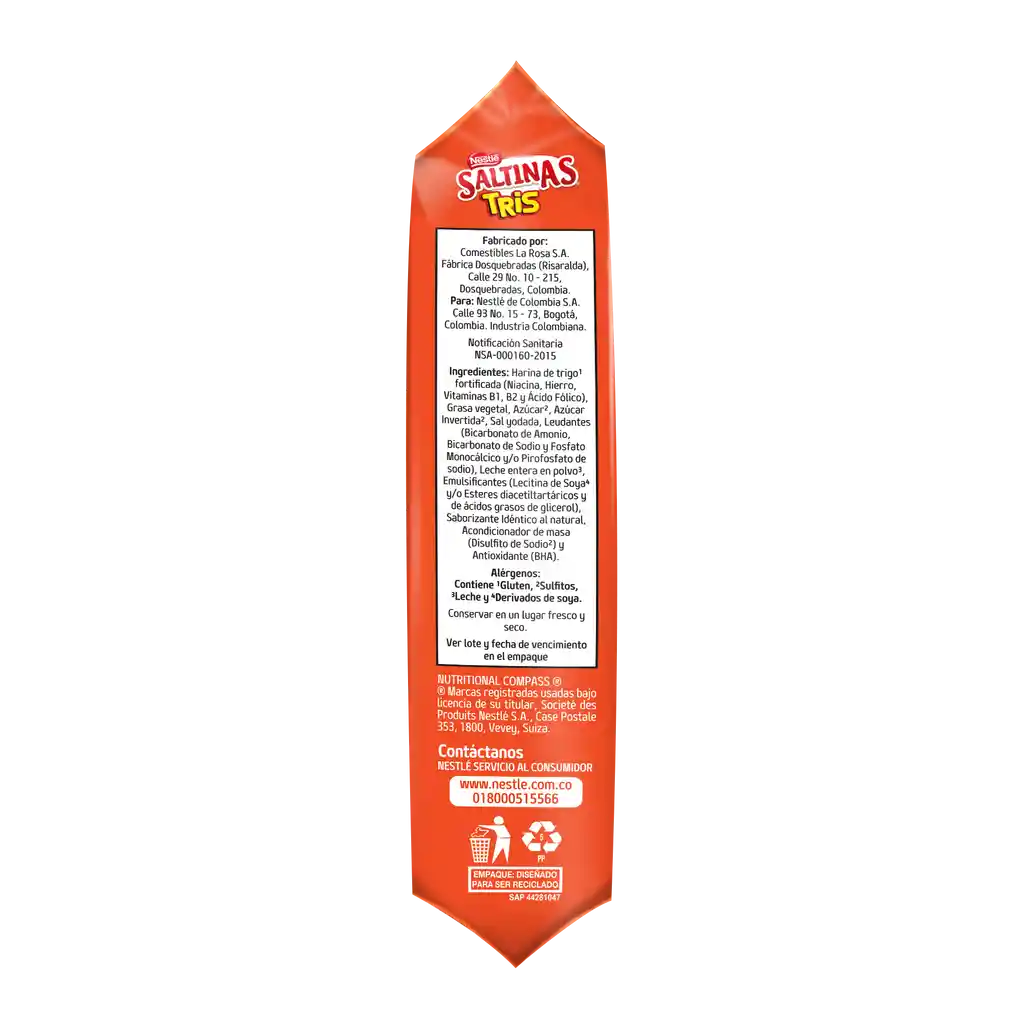 Galletas de sal SALTINAS TRIS tipo cracker x 22g