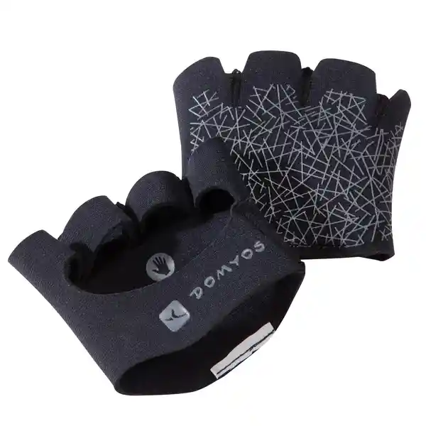 Domyos Guantes Gimnasio Grip Pad Training Negro Gris Talla S/M