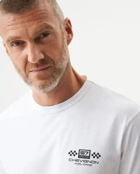 Camiseta Racing Graphic Masculino Blanco Claro Talla M Chevignon