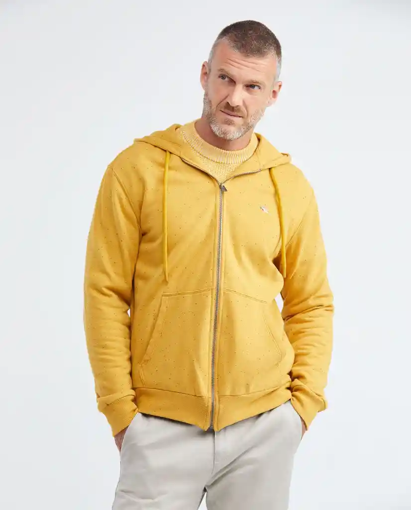 Zipper Basic Hoodie Amarillo Cosecha Oscuro Talla M Hombre Chevignon