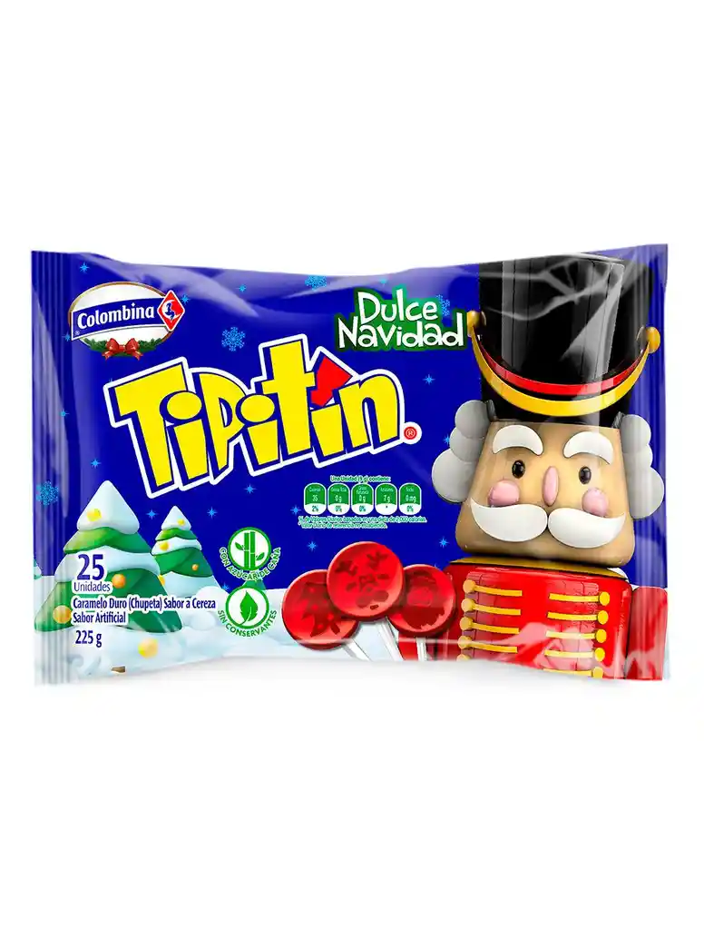 Tipitín Chupeta Navidad Sabor Cereza