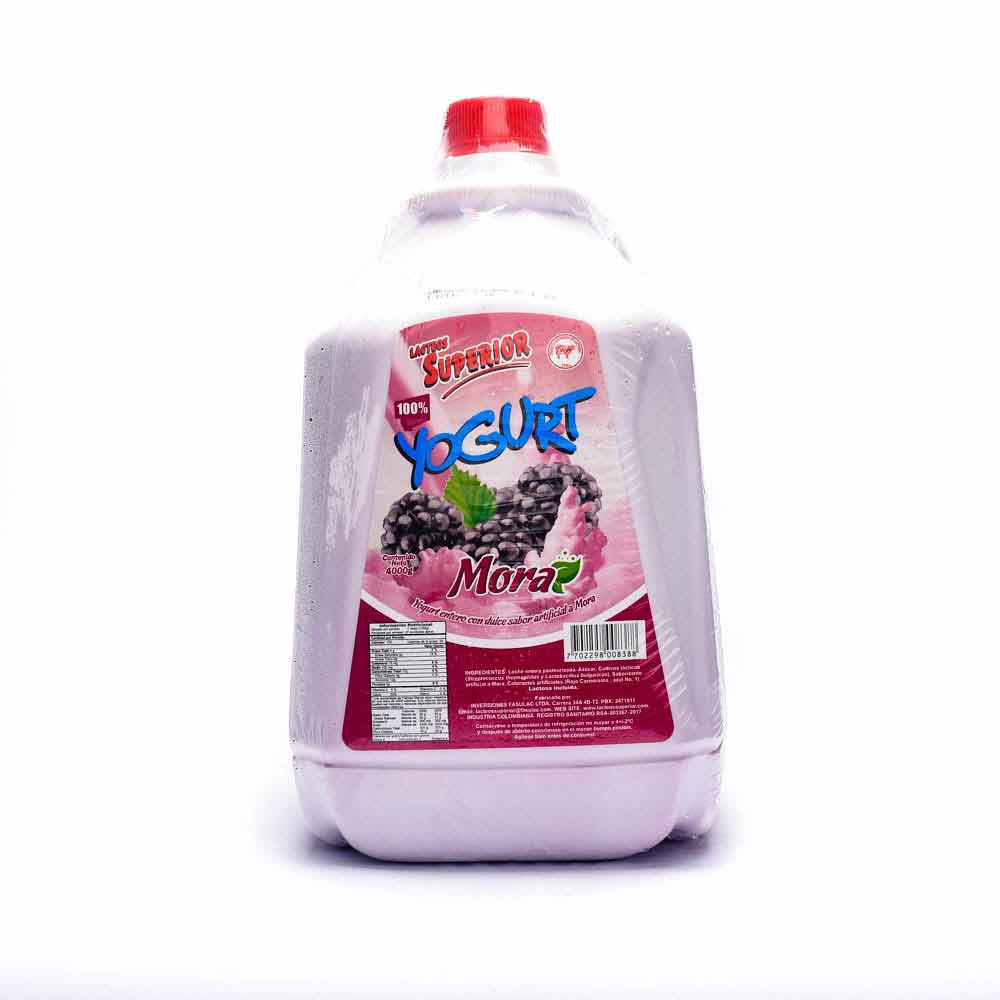 Lácteos Superior Yogurt Entero Sabor a Mora 4 g