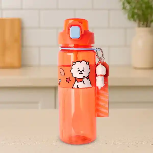 Botella Con Correa y Funda Serie Naranja 800 mL Bt21 Miniso