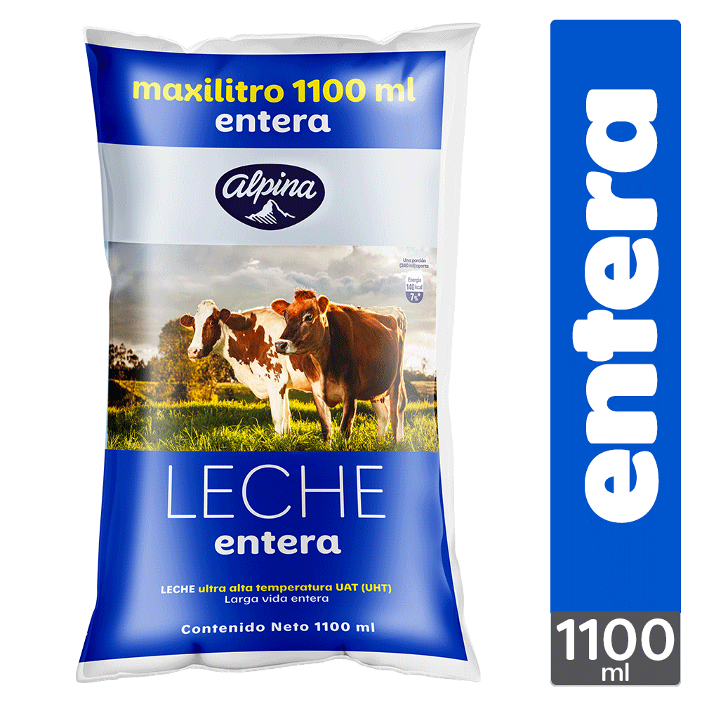 Alpina Leche Entera Bolsa 1100 mL