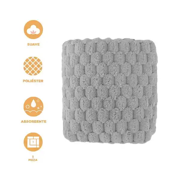 Toalla Baño Microfibra Diseño Relieve Gris 140 cm x 70 cm Miniso