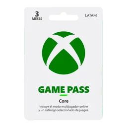 Tarjeta Xbox Game Pass Core 3 Meses.