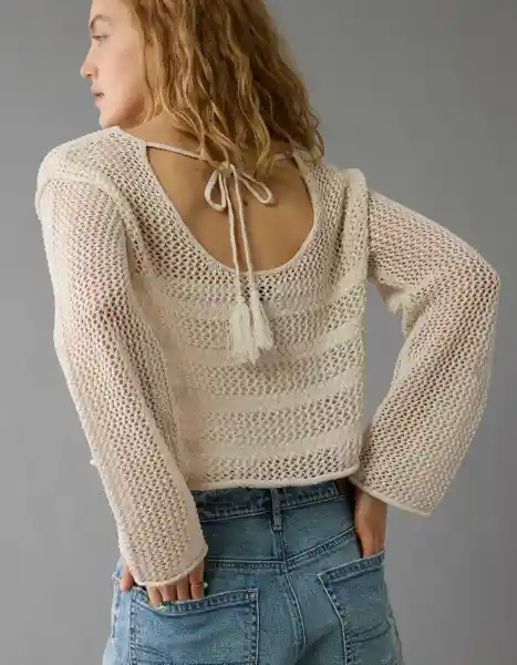 Suéter Mujer Blanco Talla: SMALL 1467106 American Eagle