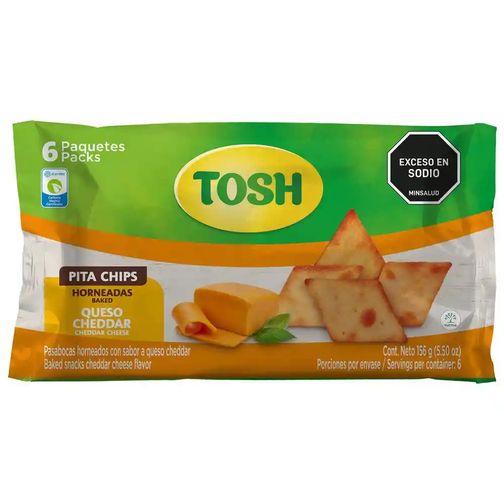 Tosh Pasabocas Pita Chips Queso