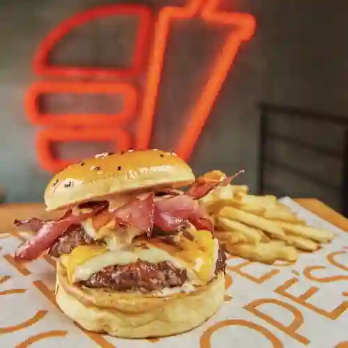Combo Hamburguesa Double Bacon
