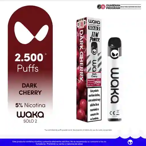 Waka Vaporizador Solo 2 Dark Cherry 5% 2500 Puff