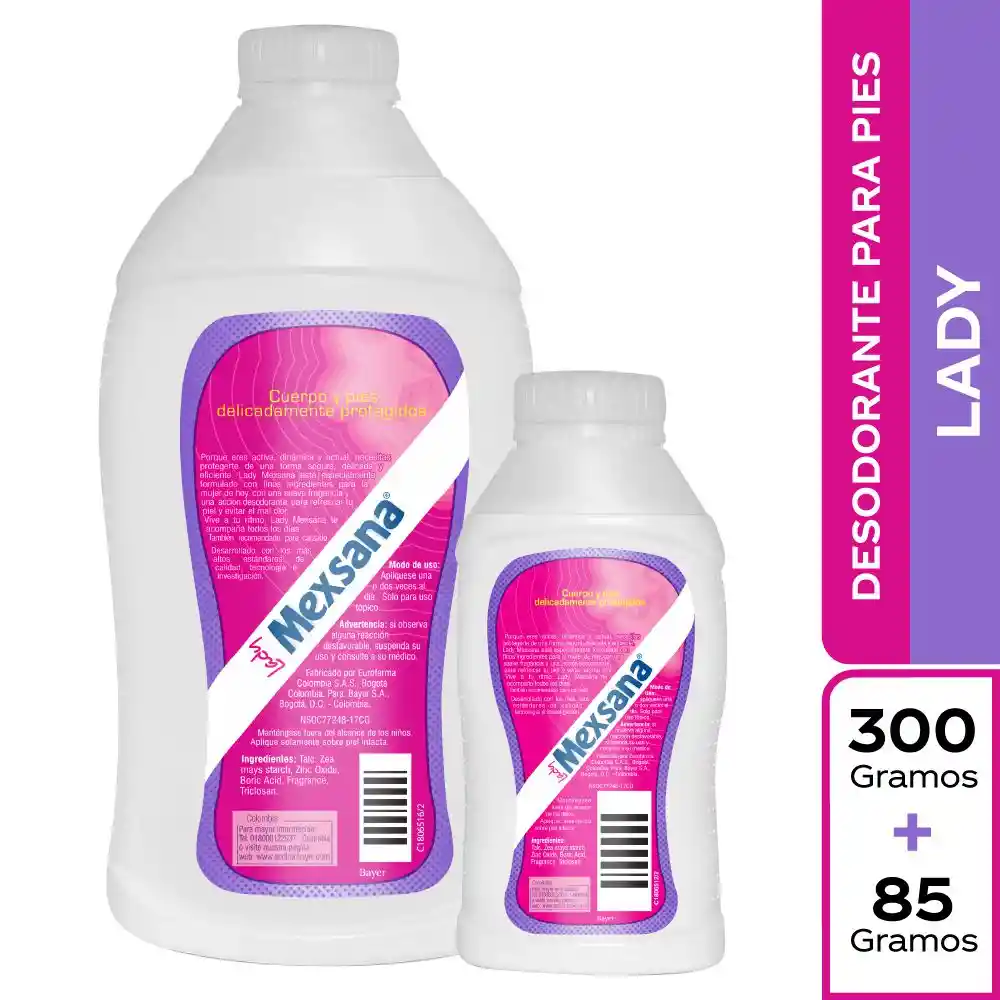 Mexsana Talco Antibacterial de Mujer para Pies