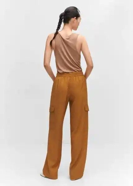 Pantalón Nilo Ocre Talla L Mujer Mango