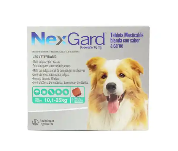 Nexgard (68 mg) Antipulgas Para Perro 10.1-25 Kg
