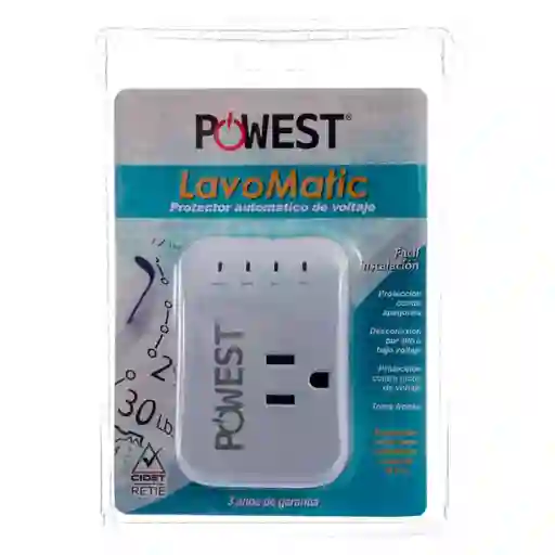 Powest Protector de Voltaje Lavomat 120V Nprlav-7258