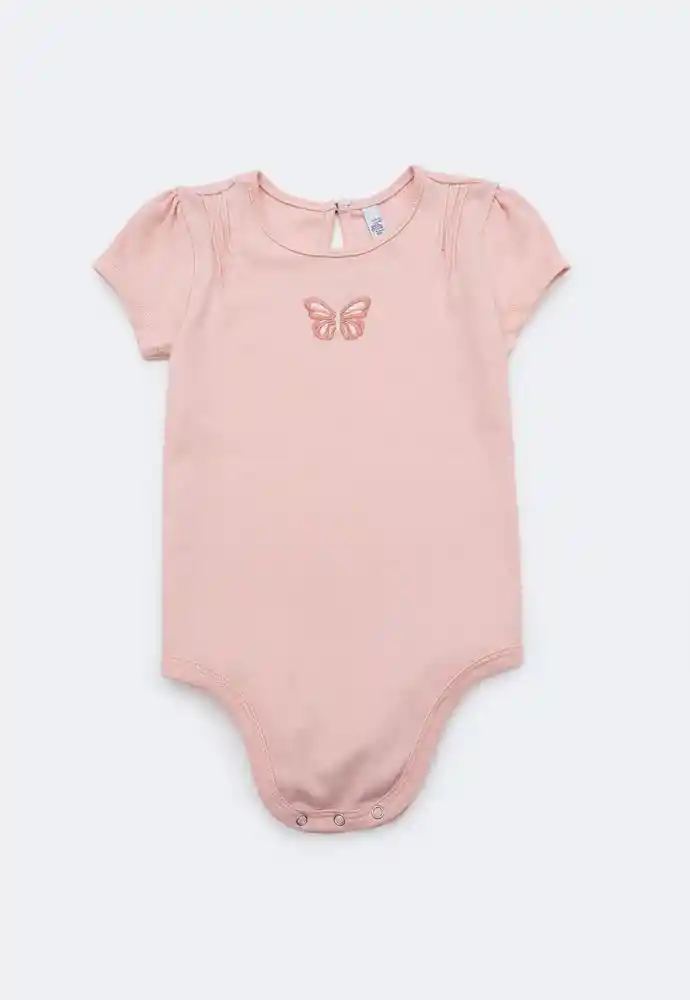 Body Manga Corta Bebita 0/3 Meses-rosado