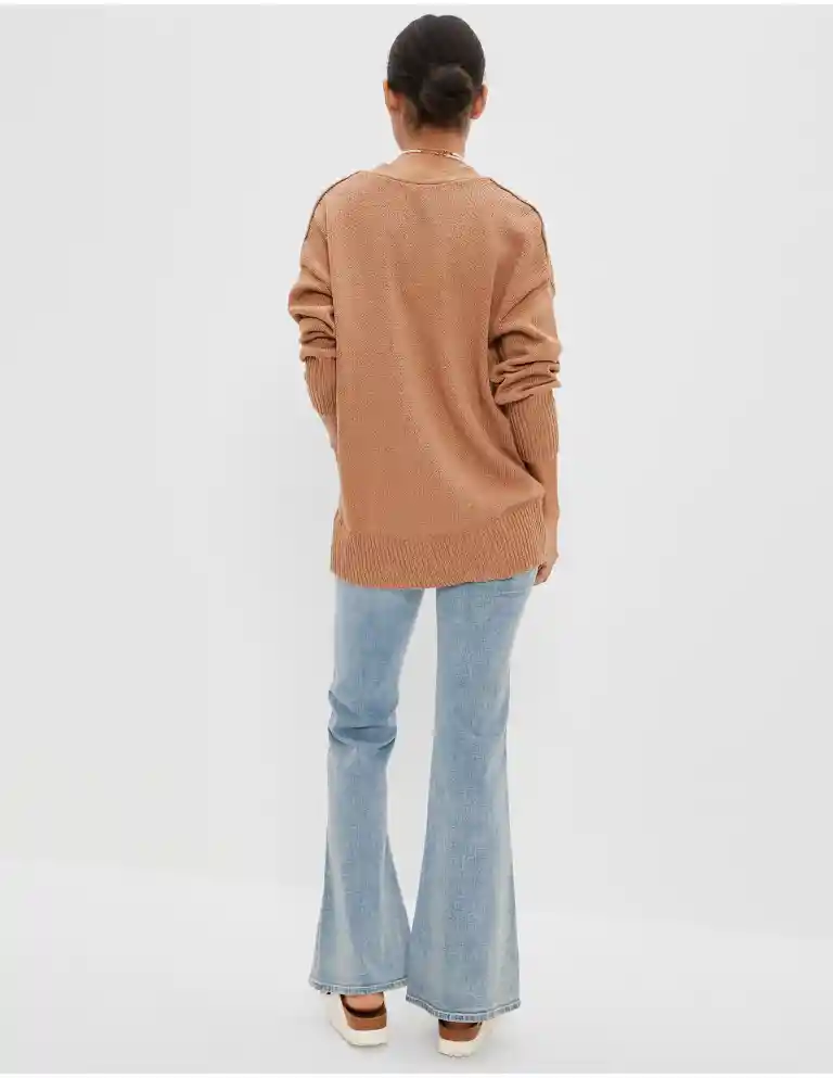 Suéter Tejido Mujer Café Talla: Small American Eagle
