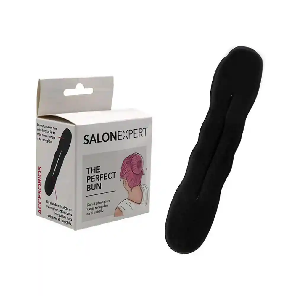 Donut Plano Recogidos Cabello Negro Salon Expert 42610