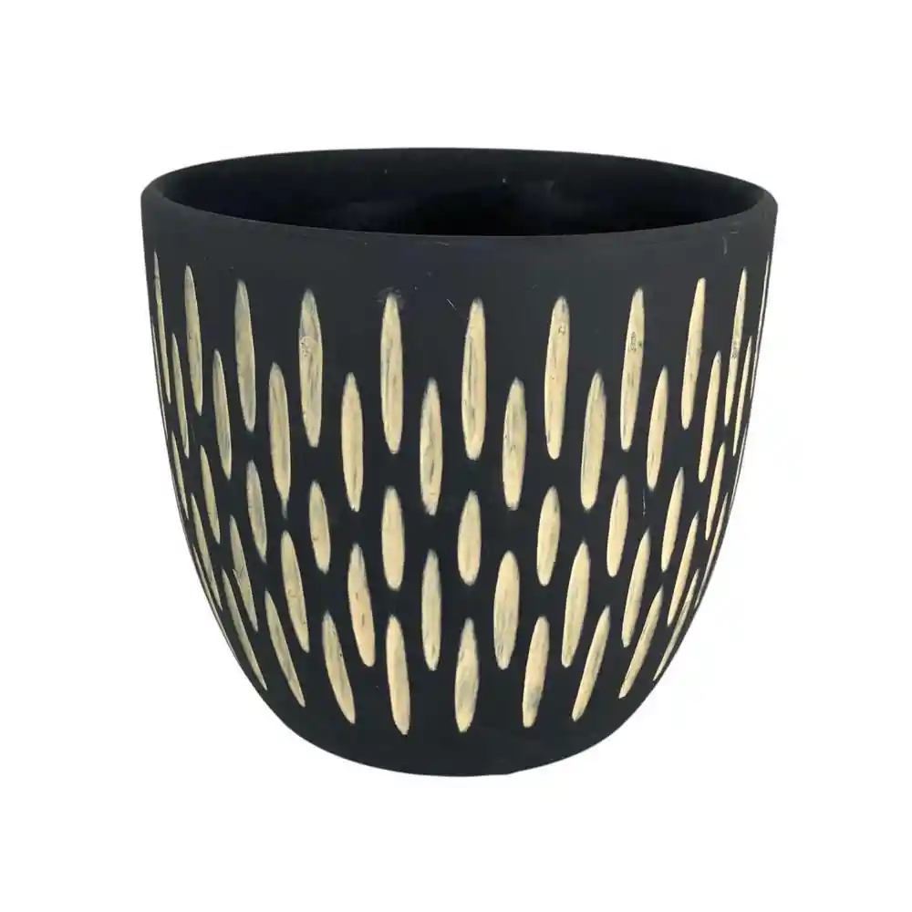 Maceta Negra en Sgrafitto Concepts 442550261