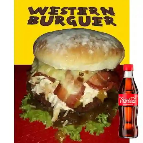 Hamburguesa Doble Carne Mixta Western +CocaCola Org 300ml