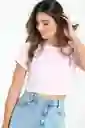 Crop Carlee Color Rosado Talla S Ragged