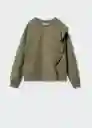 Sudadera Frill Khaki Talla 08 Niñas Mango