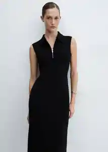 Vestido Mazip Negro Talla 28 Mujer Mango