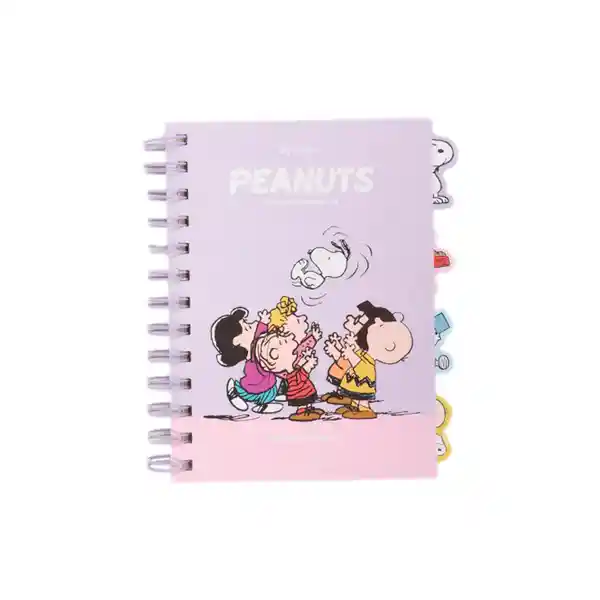 Agenda Argollada Con Separadores 80 Hojas Serie Snoopy Miniso