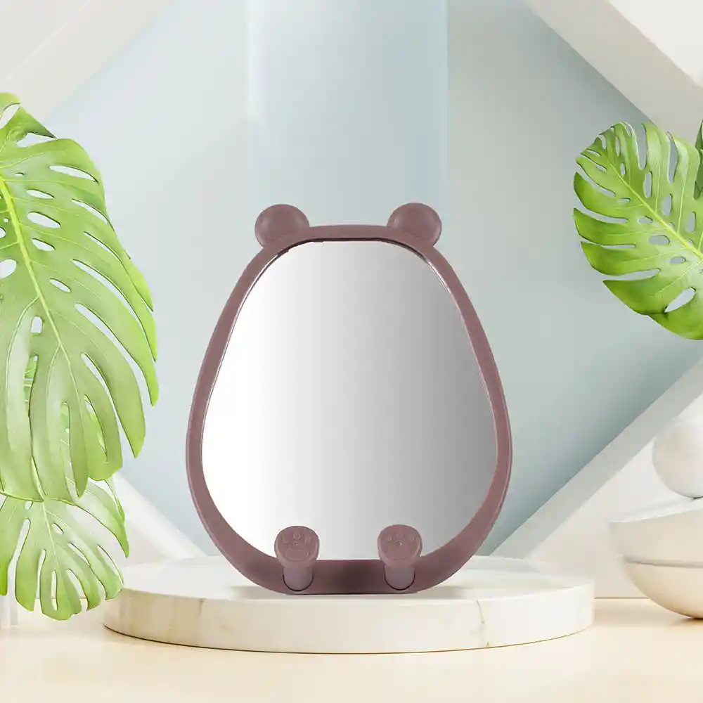 Espejo Tocador Lovely Bear Soporte Para Teléfono Marron Miniso