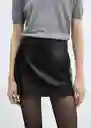 Falda Croco Negro Talla M Mujer Mango