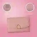 Cartera Para Mujer Con Hebilla Dorada Rosa Serie Miniso