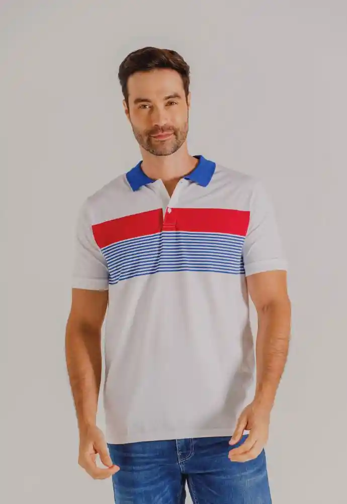 Camiseta Polo Rayas S-blanco