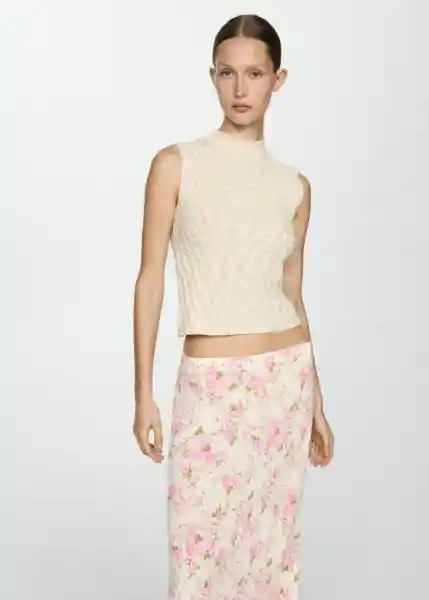 Falda Julieta Off-White Talla S Mujer Mango