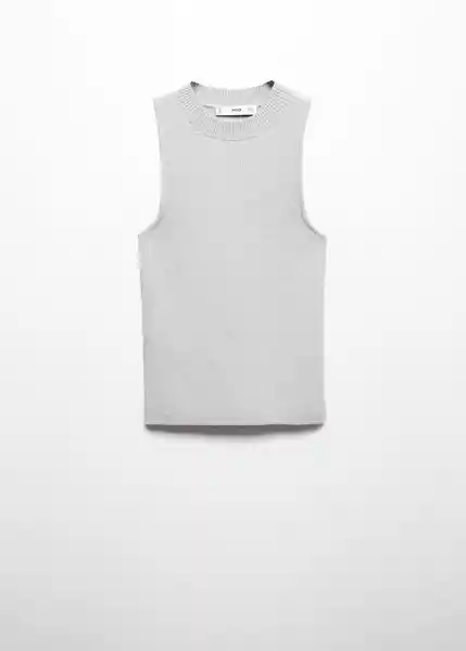 Top Gasparin Gris Talla M Mujer Mango