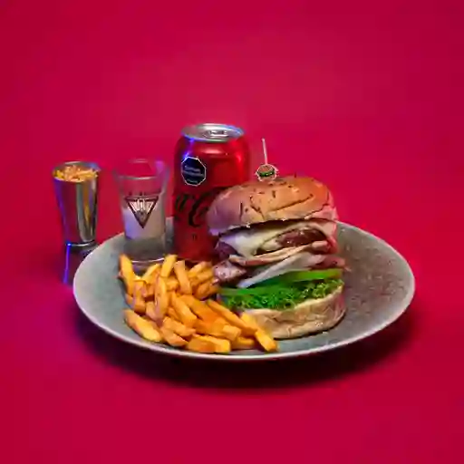 Hamburguesa mixta en combo