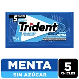 Trident Chicle Sin Azúcar Menta 9 g