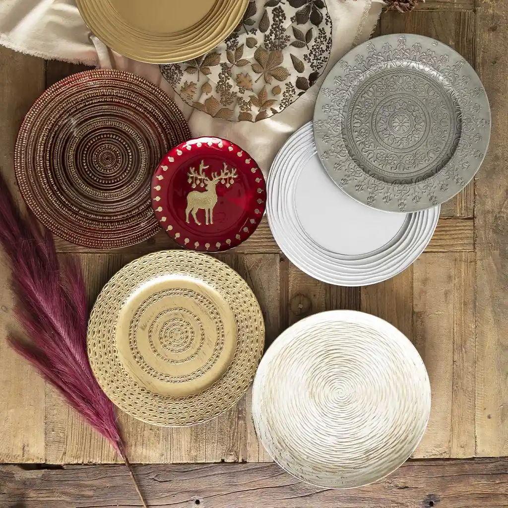 Plato Base Aros Dorado 23600 Ambiente Gourmet