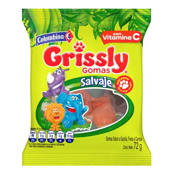 Grissly Gomas Salvaje con Vitamina C Sabor Frutal