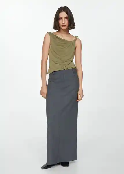 Top Cupe Khaki Talla XS Mujer Mango