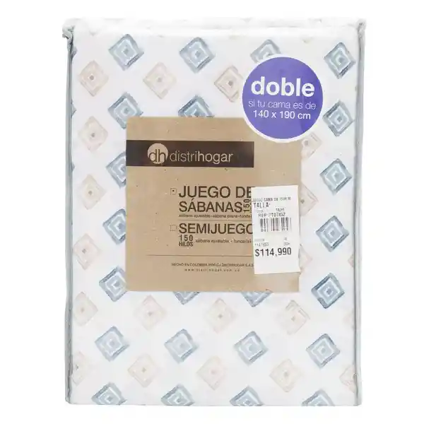 Juego de Cama 150 Hilos Mini Print 5 Doble Taupe