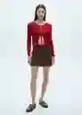 Abrigo Cardigan Oporta Rojo Talla L Mujer Mango