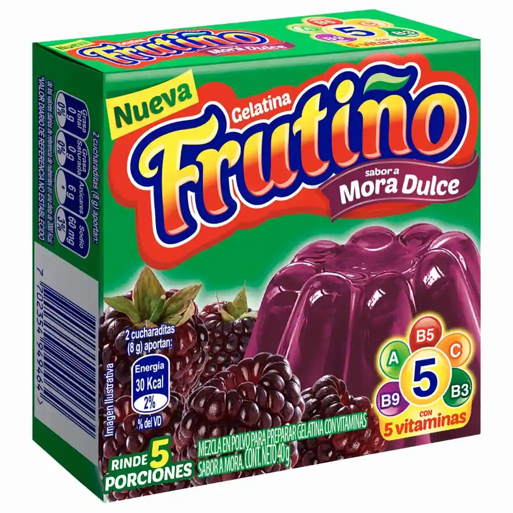 Frutiño Polvo para Preparar Gelatina Sabor a Mora Dulce