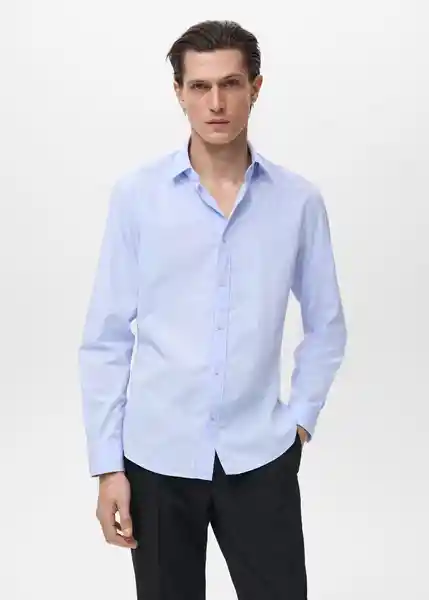 Camisa Play1 Celeste Talla S Hombre Mango