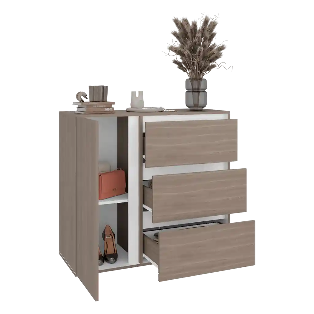 Comoda Niza 91x100x41 Rta Bardolino Blanco