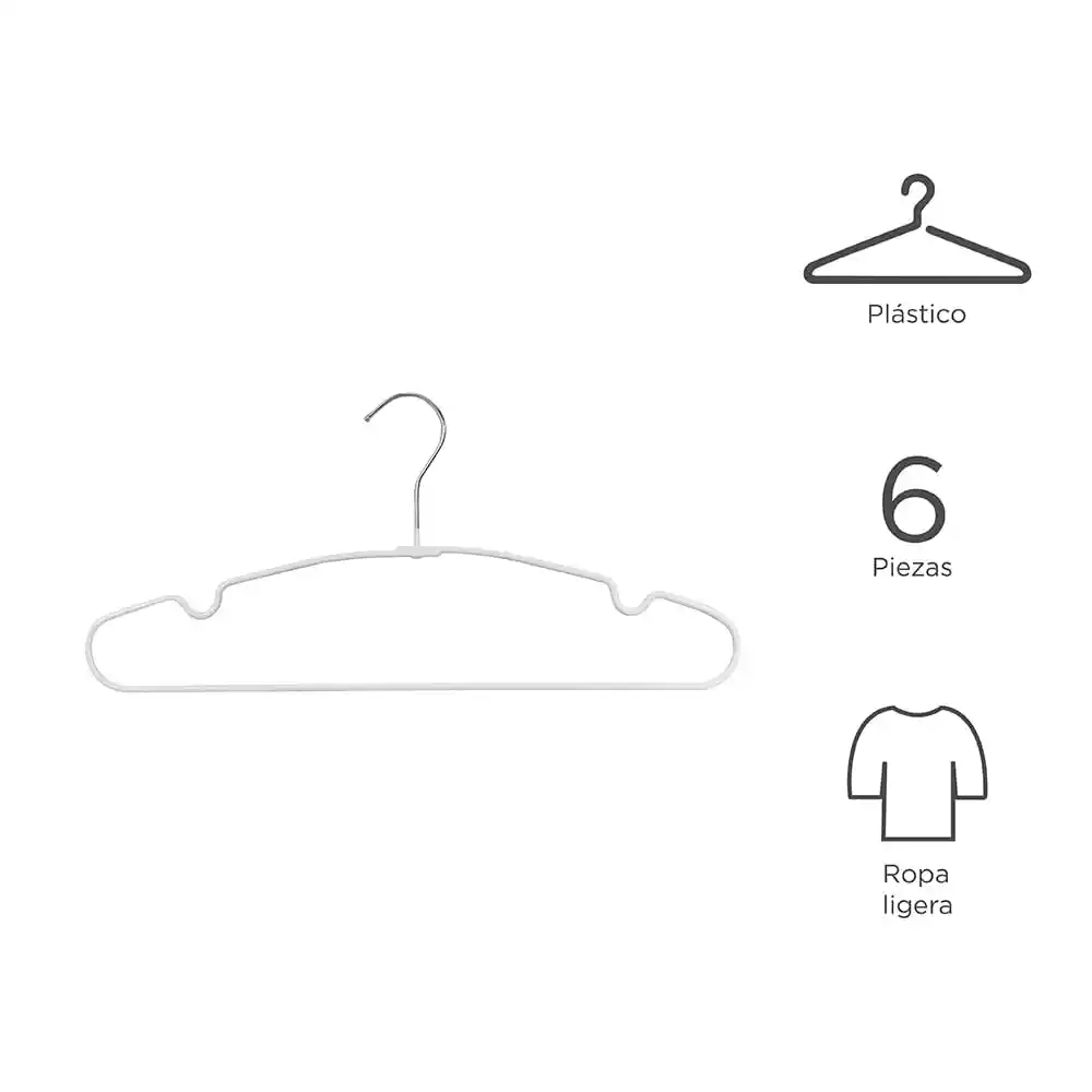 Gancho Para Ropa Mate Anti-Deslizantes Blanco XL Miniso